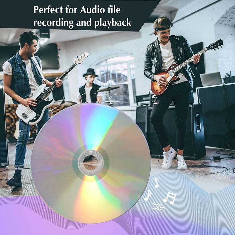 PlexDisc CD-R 700MB 52X Shiny Silver Top Blank CDs for Music & Data - 100 Pack Blank CD-R Discs for Burning, Recording, and Storage (No Container) - Image 5